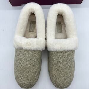 Skechers Cozy Lite Sparkle Knit Slippers Sweet Walk Natural 11 Medium
